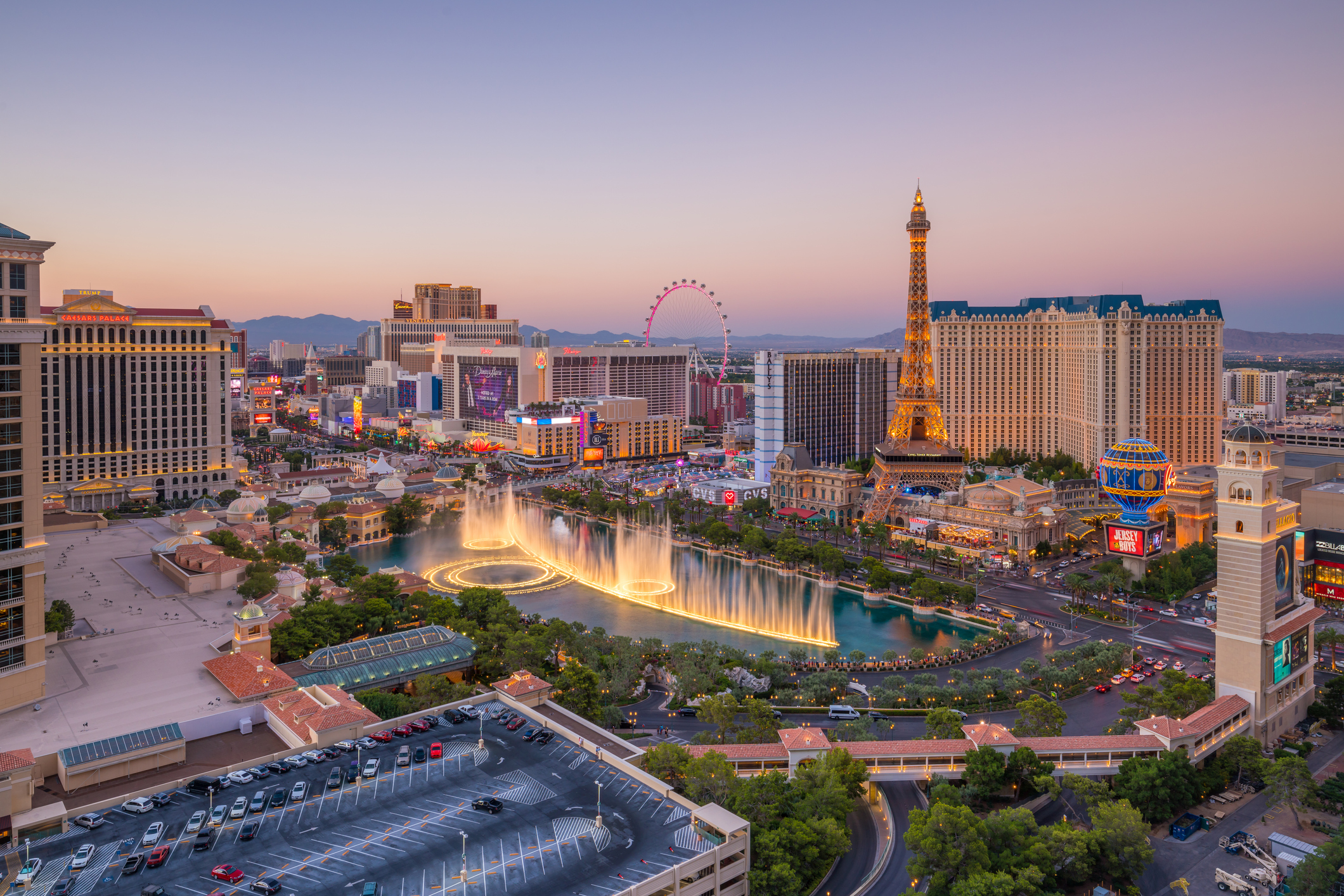 LAS VEGAS, USA - JULY 14 : World famous Vegas Strip in Las Vegas, Nevada as seen at night on July 14, 2016 in Las Vegas, USA