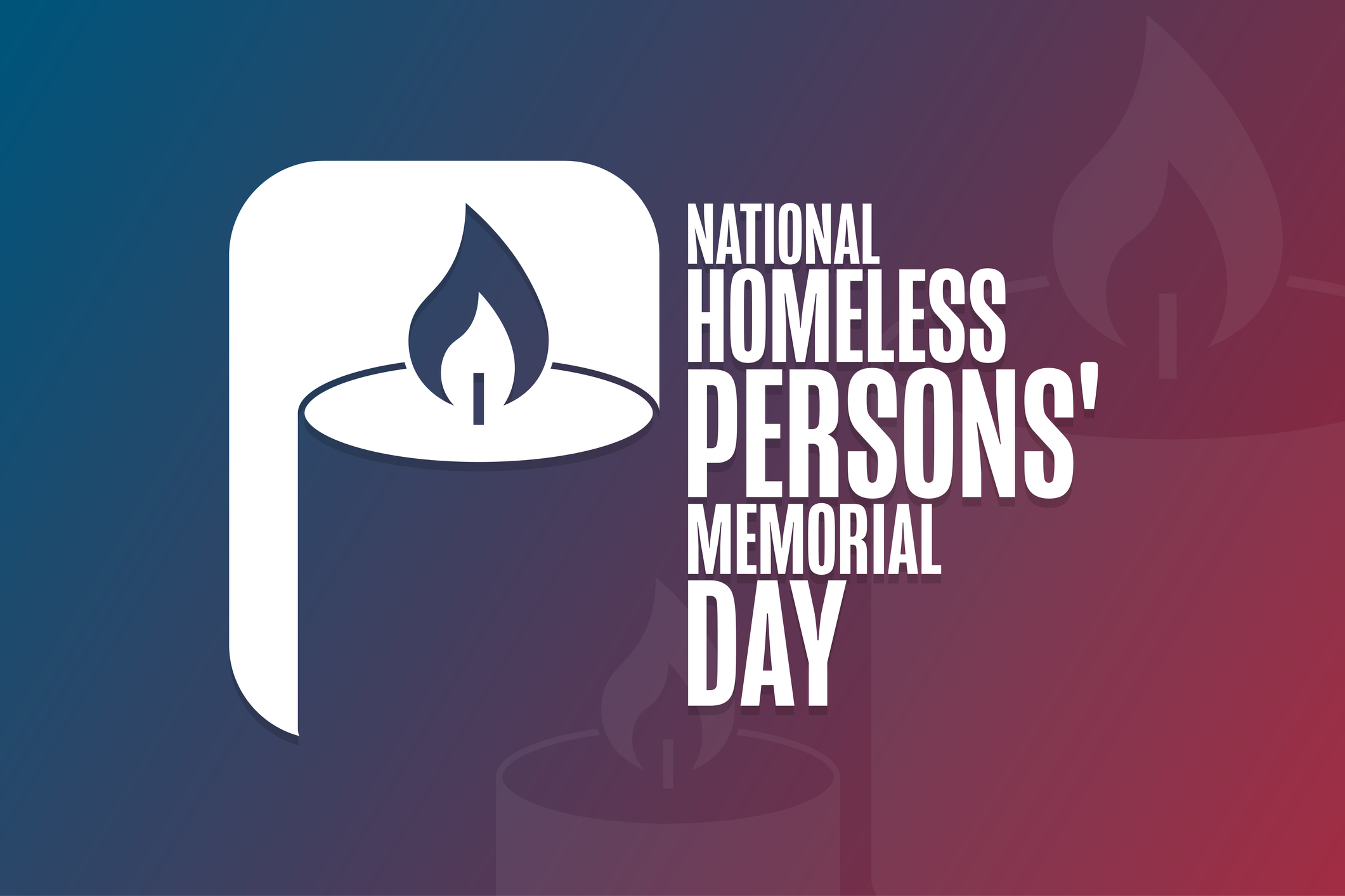 National Homeless Persons' Memorial Day. Holiday concept. Template for background, banner, card, poster with text inscription.