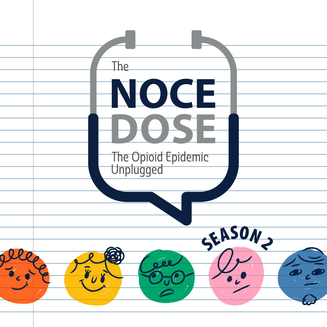 The NOCE Dose Season 2 - group of doodled smiley faces with a range of expressions