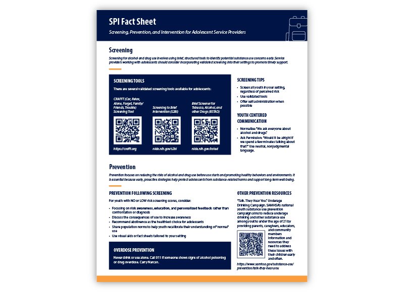 SPI Adolescent Provider Fact Sheet