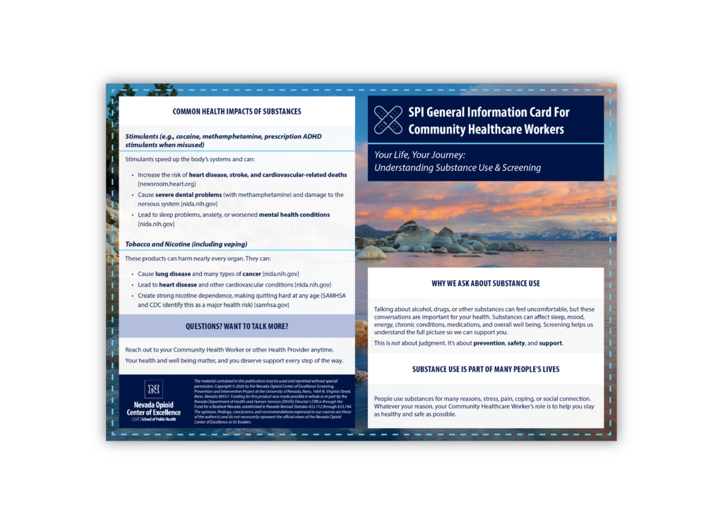 Community Healthcare Workers Care Conversations handout