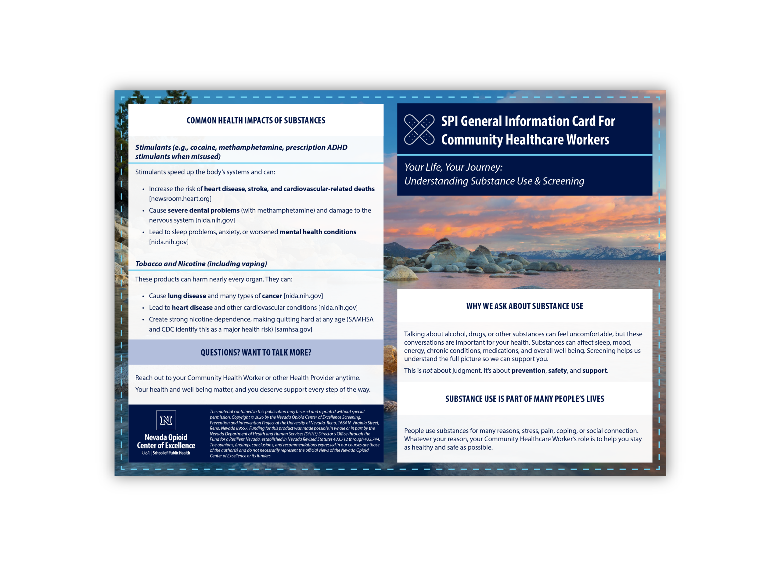 Community Healthcare Workers Care Conversations handout