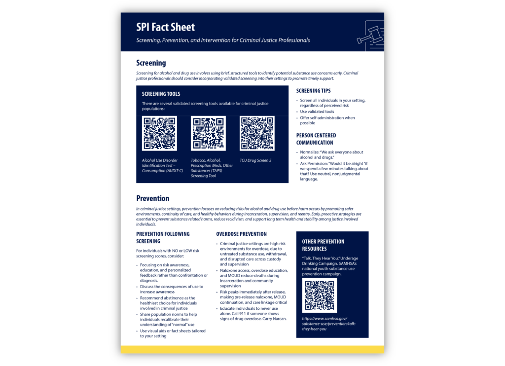 NOCE SPI Fact Sheet for Criminal Justice Professionals cover image.