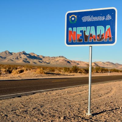 Welcome to Nevada road sign