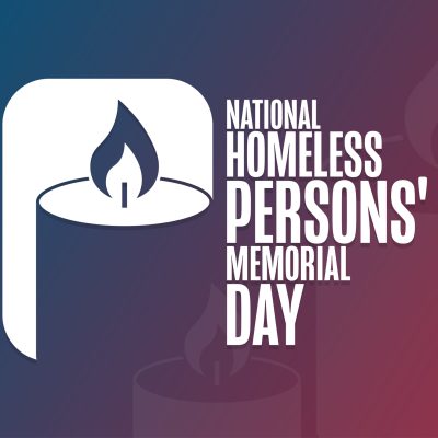 National Homeless Persons' Memorial Day. Holiday concept. Template for background, banner, card, poster with text inscription.