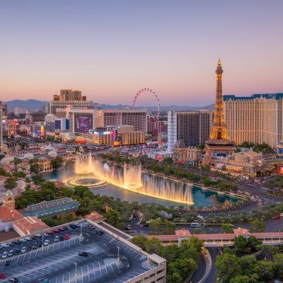 LAS VEGAS, USA - JULY 14 : World famous Vegas Strip in Las Vegas, Nevada as seen at night on July 14, 2016 in Las Vegas, USA